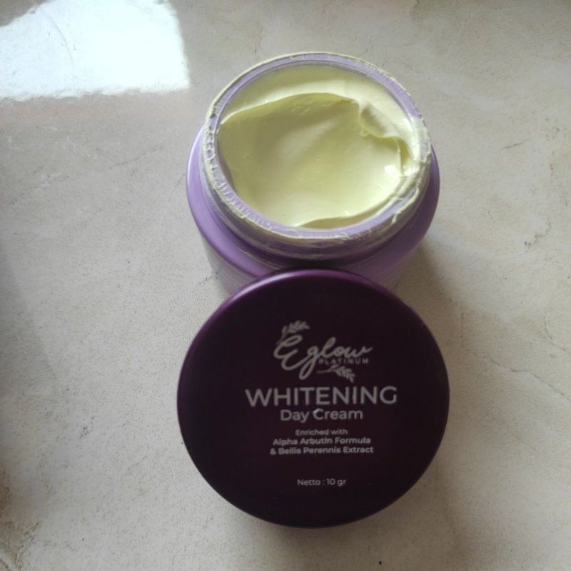 Cek Bpom Whitening Day Cream Enriched With Alpha Arbutin Formula & Bellis Perennis Extract Eglow Platinum