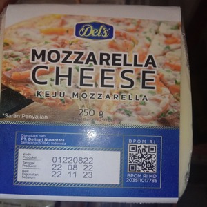 Cek Bpom Keju Mozzarella (Mozzarella Cheese) Dels